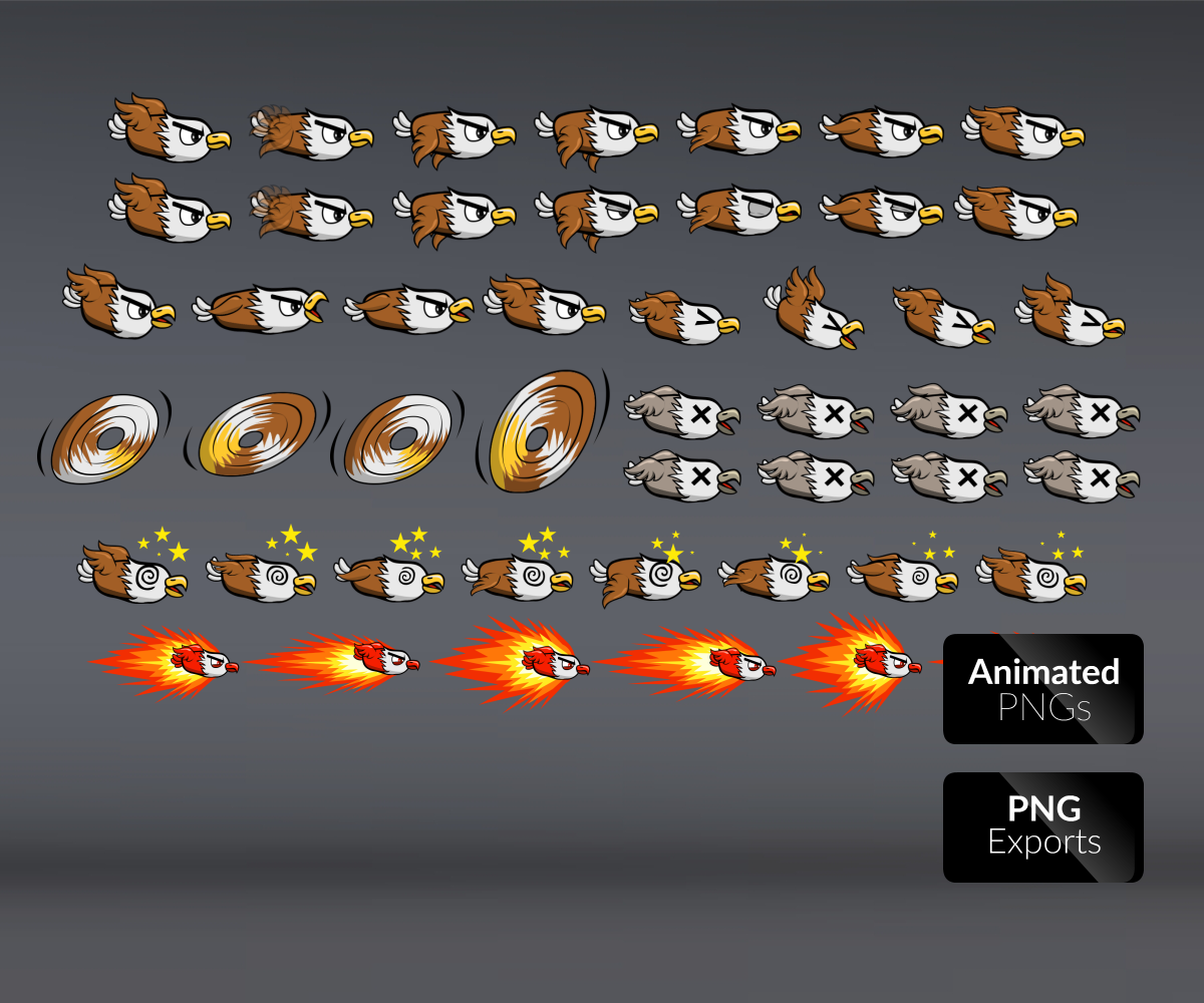 Angry Eagle Bird Royalty Free Game Art